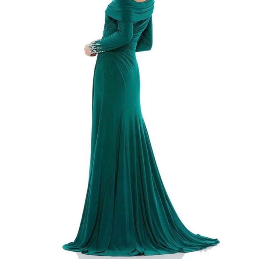Long emerald green dress